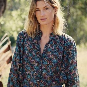 Doen Rose top in Nevy Ladybird floral